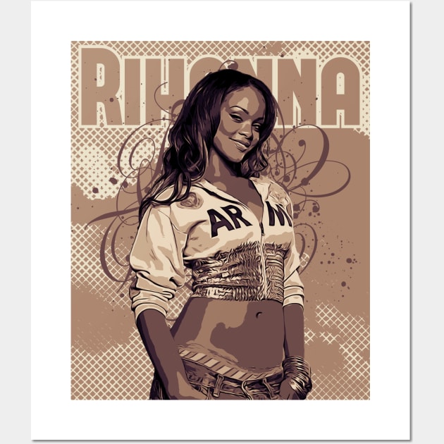 Rihanna style // Brown vintage // Poster art Wall Art by Degiab